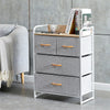 Fabric Bedside Cabinet Table Metal Frame Storage Unit Organiser Chest of Drawers