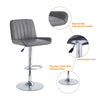 2x PU Leather Bar Stools&Round MDF Top Chromed Base Bar Table Height Adjustable