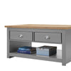 Modern 2 Drawers Coffee Tea Side Low Table Shelf Storage Grey Oak Living Room