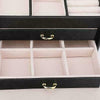 Jewelry Box Organizer Portable Travel Leather Jewellery Ornaments Storage Black