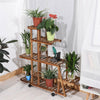 Portable Rolling Wooden Plant Stand Multi-Layer Flower Display Shelf Storage UK