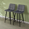 Set of 2 Velvet Bar Stools Breakfast Bar Stool Kitchen Squared Padded Seat New