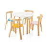 5PCS Kids Play Table and Chair Set Children Wooden Activity Table with 4 Chairs