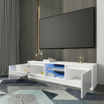 High-gloss LED TV Cabinet Modern Light Luxury Storage Cabinet TV Cabinet White