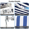 Awning Manual Outdoor Garden Canopy Patio Sun Shade Shelter Blue White 200X150CM