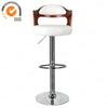 Set of 2 Wood Bar Stools Chrome Base Breakfast Pub Chair Kitchen Home Furniture