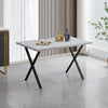 Modern Wood Dining Table Kitchen Dining RoomTable with X/U Shaped Metal Legs