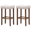 Set of 2 Saddle Bar Stools Upholstered Counter Stool Home Kitchen Dinning Chairs