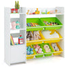 Wooden Kids Toy Storage Organizer Bookcase Cabinet Bookshelf W/ 8 Storage Boxes