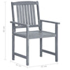 Garden Chairs 8 pcs Solid Acacia Wood Grey C5M1