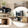 180 cm TV Stand Modern Entertainment Sideboard Wood Cabinet Unit w/ Glas Shelves
