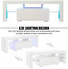 White Modern TV Stand Matt Cabinet Unit 130CM Width High Gloss Door LED Light