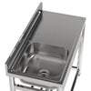 Catering Sink Stainless Steel Commercial Kitchen Wash Sinks w/Shelf/Backsplash