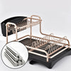 Kitchen Dish Drainer Rack with Drip Tray Cutlery Holder Plate Rack Sink 2 Tier
