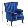 Upholstered Wing Back Chesterfield Sofa Velvet Button Tub Chair Scallop Armchair