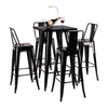 Breakfast Dining Bar Table and 4 Chairs Set Kitchen Dining Room Metal Bistro Set