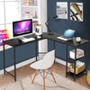 L-Shaped Corner Computer Desk Industrial PC Table Large Workstation with Storage