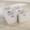 Large Off White Foldable Canvas Storage Folding Box Fabric Cube 4 Piece Set