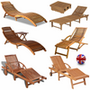 Foldable Sun Lounger Wooden Garden Deck Chair Sunbed Outdoor Patio Recliner New