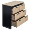 Large Side Cabinet Rustic Sideboard Vintage Cupboard Storage Unit Rattan Drawers