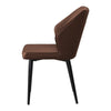 Set of 2 Dining Chairs Faux Leather Chair Set Dining Room Soft Seat Brown