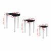 3pcs Heart Shape Black Tempered Glass Side End Nested Table Bedside Coffee Table