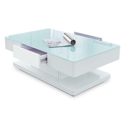 High Gloss Coffee Table Glass Top Living Room Decoration Furniture