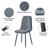 2x Dining Chairs Grey Velvet Chairs Set Kitchen Dining Room Furniture Modern