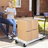 Folding Aluminum Alloy Platform Cart Heavy Duty Push Cart 4 TPR Wheels 350kg