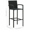 5 Piece Garden Bar Set Black K7F2