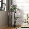 Large Potted Pink Wisteria Flower Artificial Tree Fake Plant Home Garden Decor
