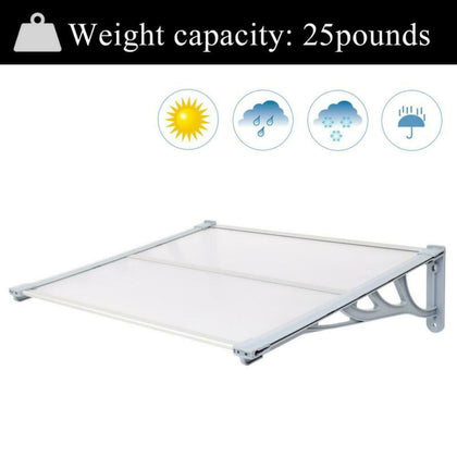 Grey Door Canopy Awning Shelter Front Back Porch Outdoor Shade Patio 120 x 90CM