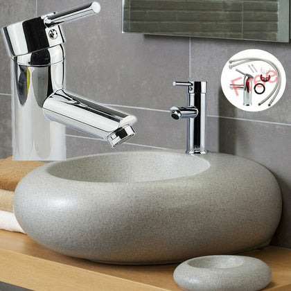 Kitchen Sink Mixer Single Lever Taps faucet Waterfall Chrome Brass Mono Modern