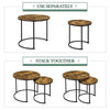 Round Nesting Table, Wood Coffee Table Set of 2 for Small Space/Living Room
