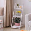 3 Tier Folding Ladder Shelf White Storage Plant Flower Book Shelves Shoe Rack UK