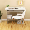 UK Computer Desk with Shelves Storage Shelf Keyboard Tray Laptop Table White