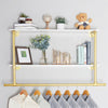 Industrial Vintage Pipe Shelf Wall Mount Clothes Rail Towel Bag Hanging Holder