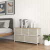 Fabric Cabinets Storage Unit Chest of 3/4/5 Drawer Bedside Table Organiser Beige