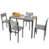5PCS Dining Table and Chairs Set Modern Industrial Metal Frame Kitchen Home Bar