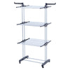 3 Tier Folding Clothes Hanging Rail Airer With Wheel Garment Drying Holder Rack