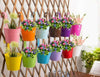 10 Pack Hanging Flower Pot Balcony Deck Wall Fence Plant Planting Barrel Planter