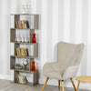 Wooden S-Shaped Bookcase Living Room Modern Display Shelves Storage Unit Divider