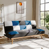 178cm Patchwork Fabric Sofa Bed Small Recliner Couch Sofa Single Sleeper Sofabed