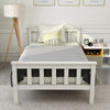 Single Bed Frame White Solid Pine Wood Bed 3FT 190x90cm Adults Kids Bed Bedroom