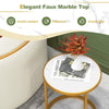 Marble Top Sofa Side Table Modern Round End Table Compact Coffee Table