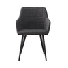 Set of 2 Grey/Brown/Beige Dining Chairs Fuax Leather Padded Seat Metal Legs PU