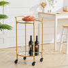Small Bar Table Trolley Kitchen Dining Cart with Bars Glass Serving Tray Shelves