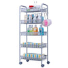 5 Tiers Kitchen Storage Trolley Rolling Cart with Removable Mesh Baskets & Wheel