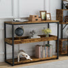 3Tier Industrial Console Side Table with Iron Tube Frame for Hallway Living Room
