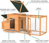 Chicken Coop and Run, Wooden Hen House with Nest Box, Poultry Ark Coup